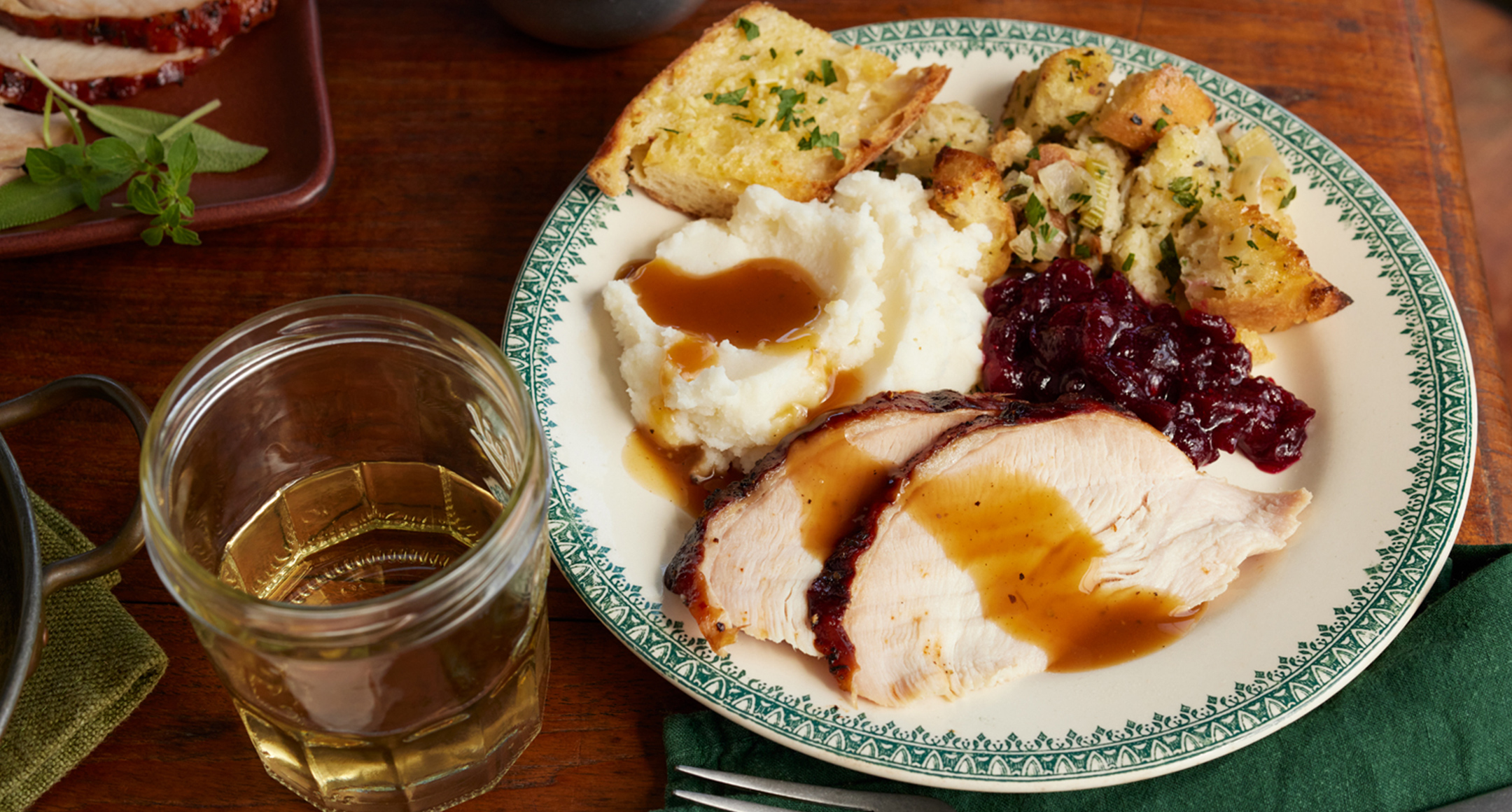 roasted turkey and gravy