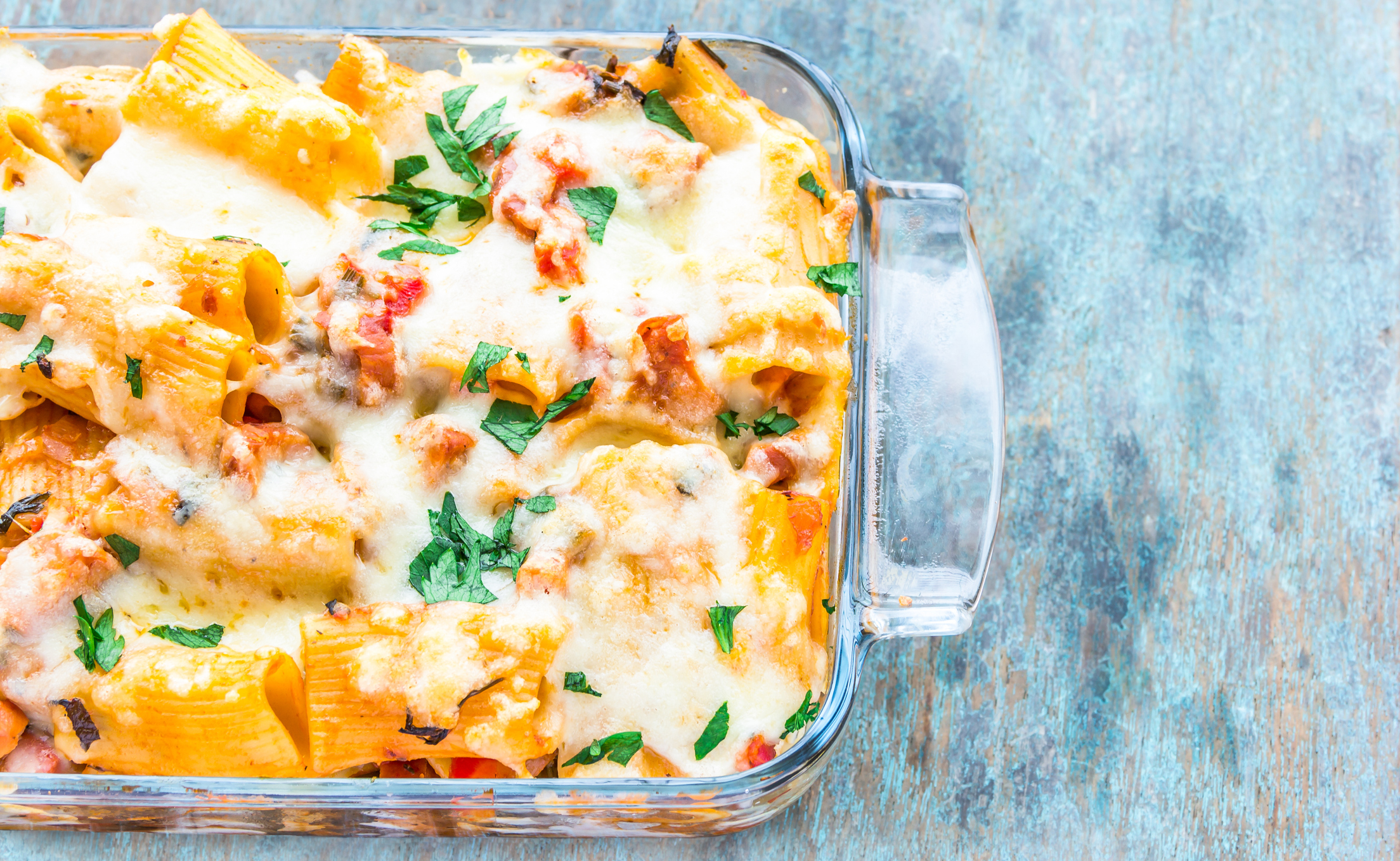baked rigatoni with burrata