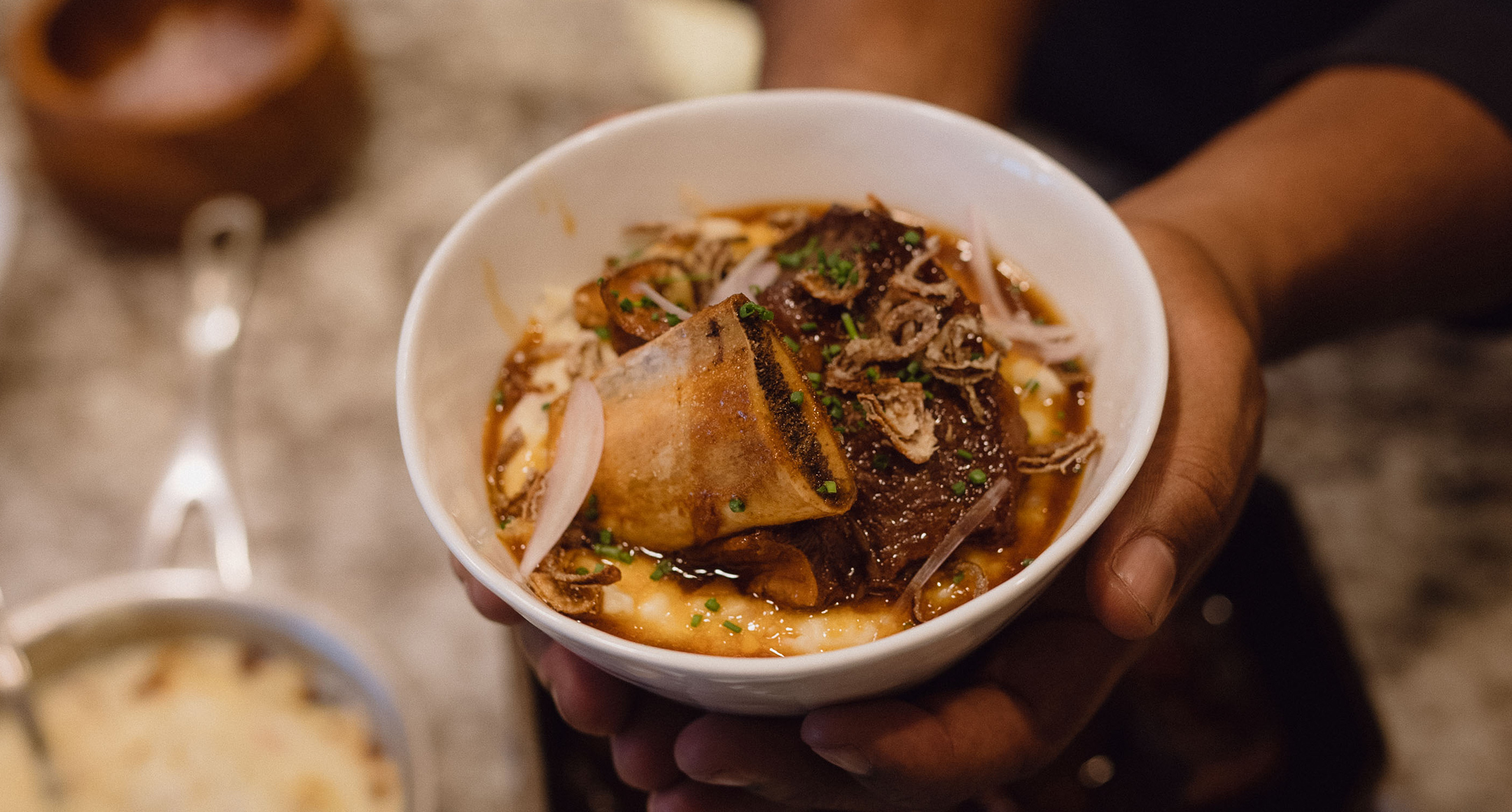 caramel braised short ribs with creamy potatoes by rashad frazier