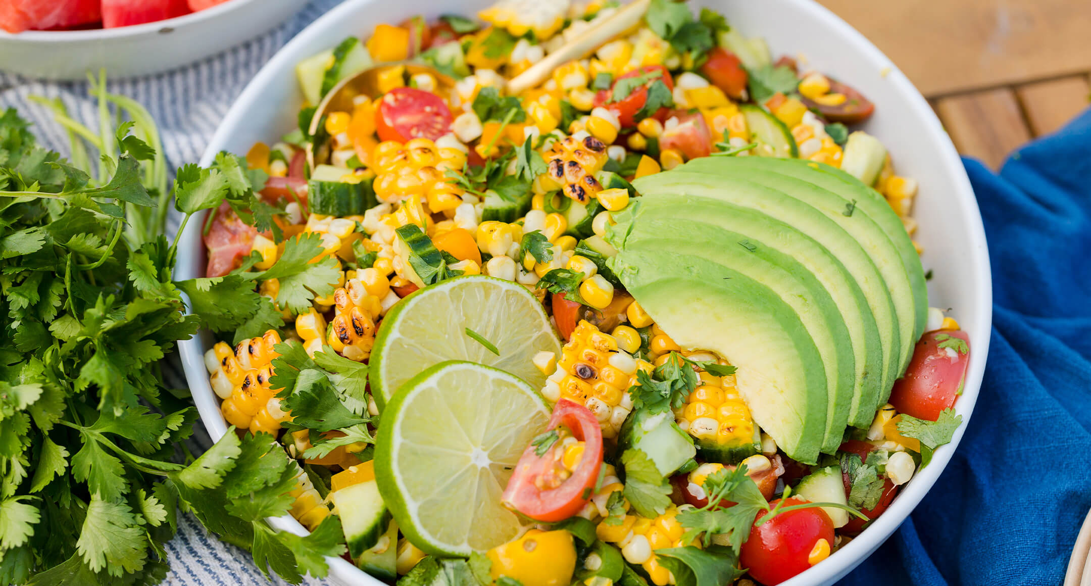 grilled corn & cilantro lime salad