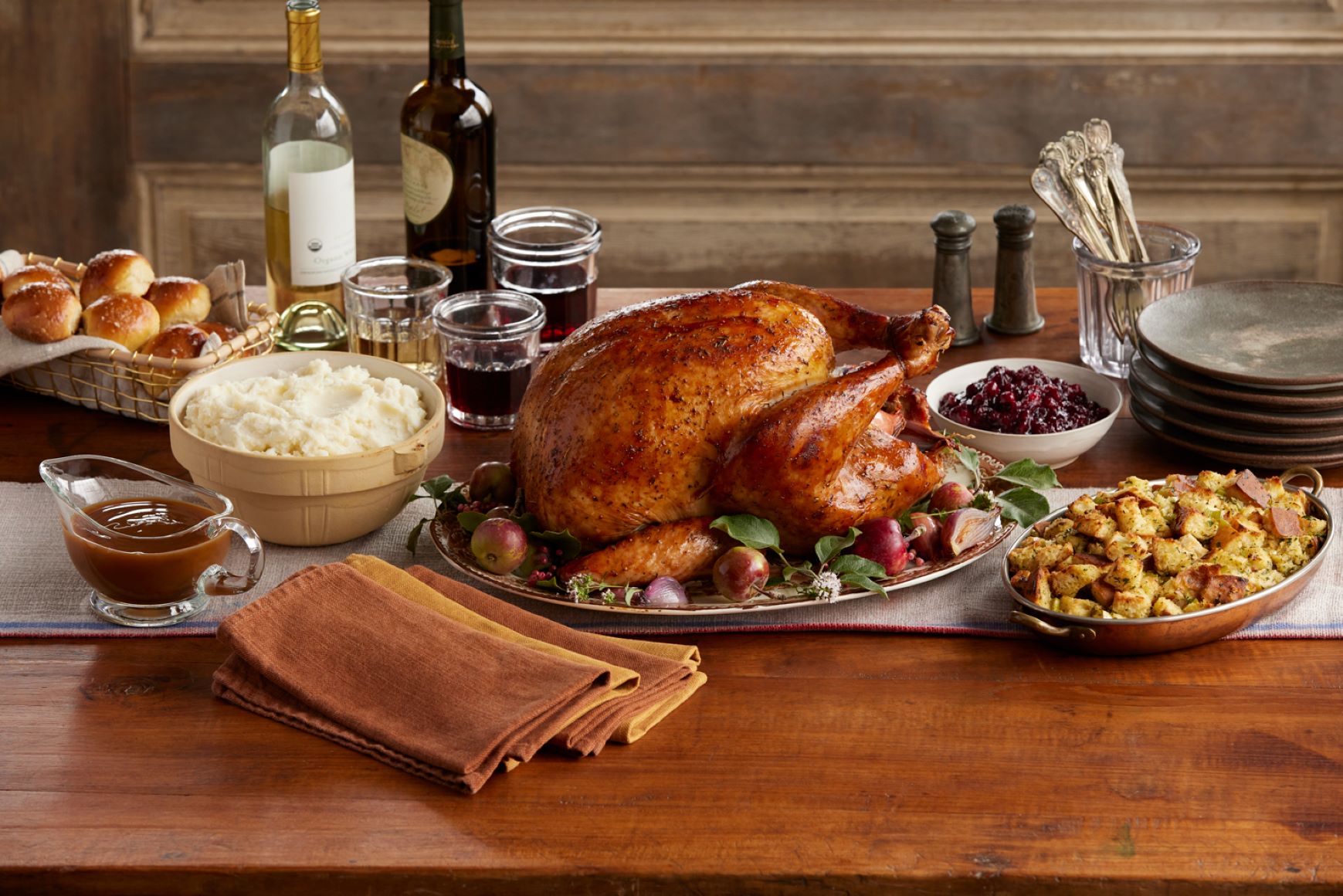 thanksgiving turkey, dry brined and roasted