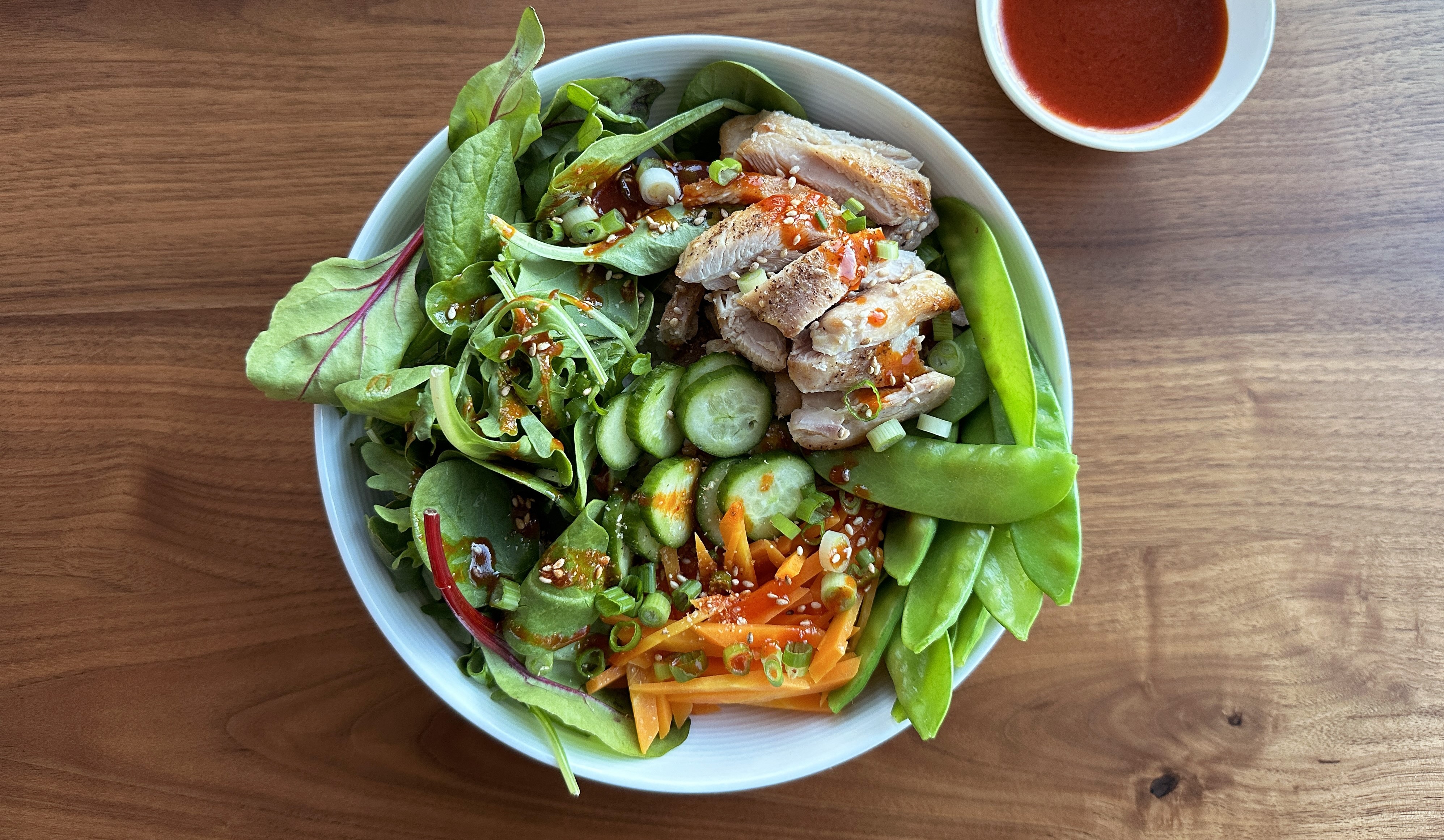 weeknight rice bowl with gochujang sauce