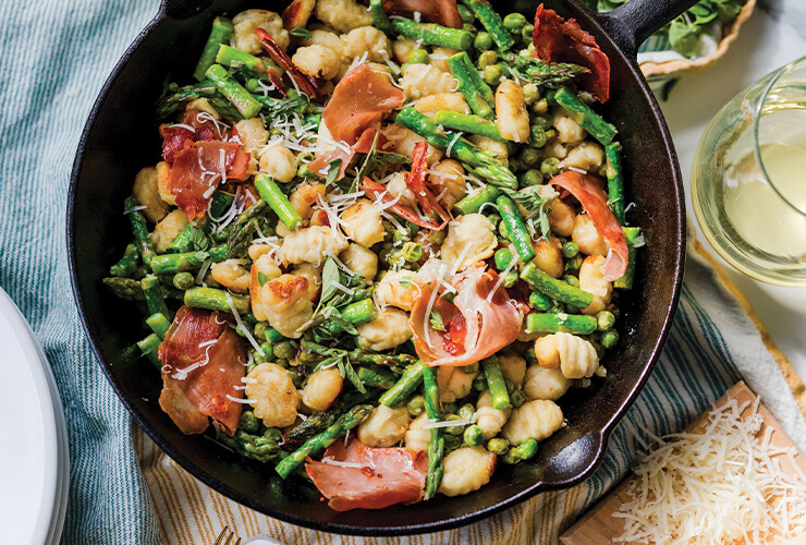 Potato Gnocchi with Peas & Asparagus