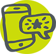 Mobile phone with message bubble icon 