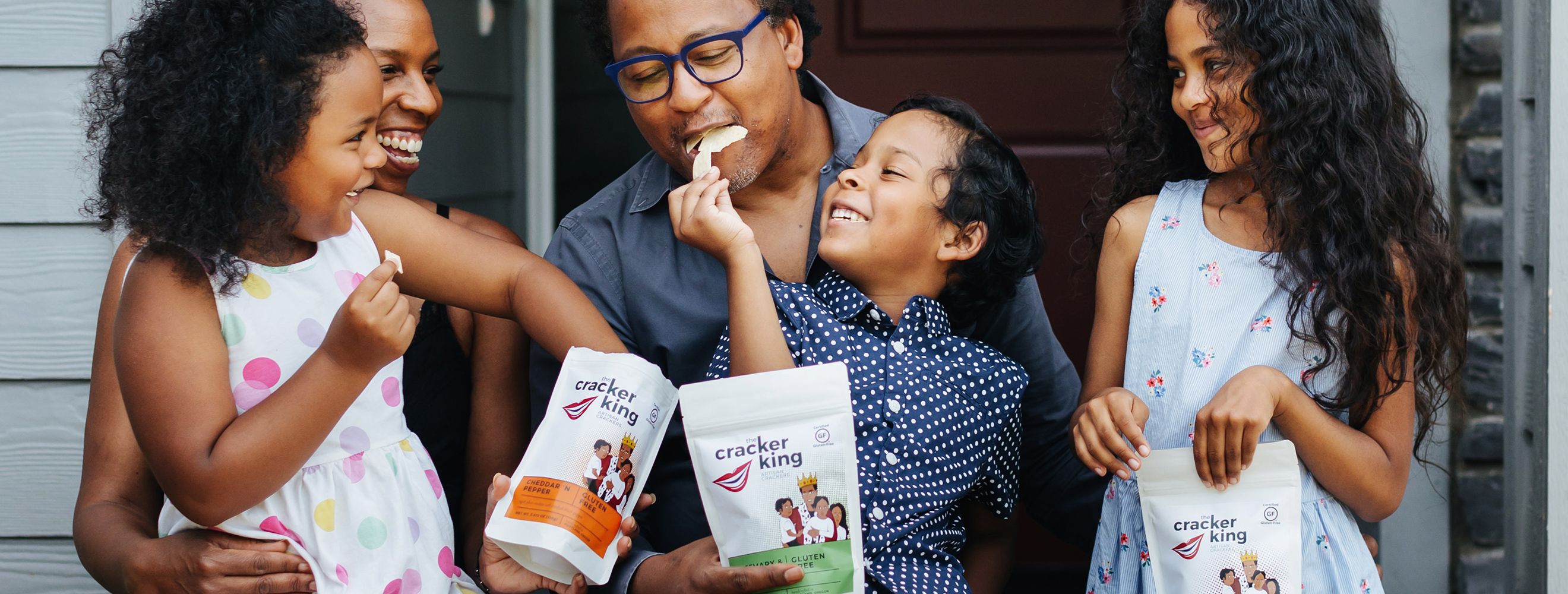 Jovani Prince of Cracker King with his family and products