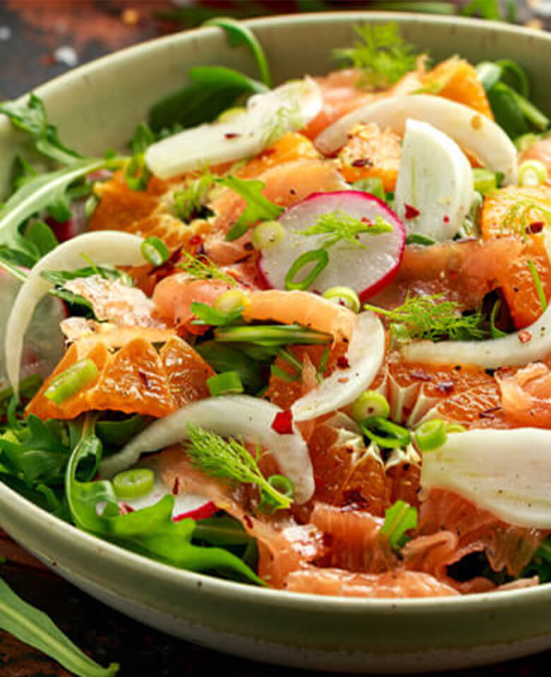bowl of fennel citrus salad 