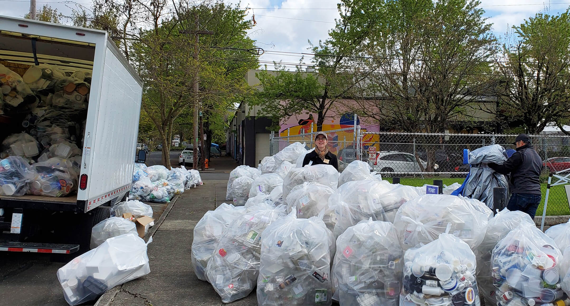 Plastic collection at a New Seasons Recycling Event.