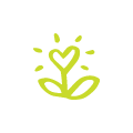 plant with heart representing community investment
