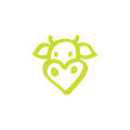 cow head with heart shaped nose indicating support of animal welfare