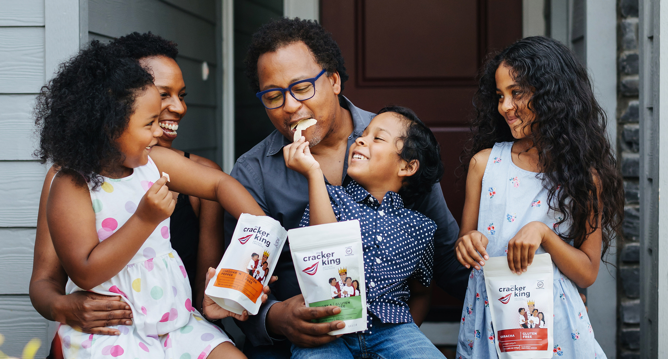 Jovani Prince of Cracker King with his family and products