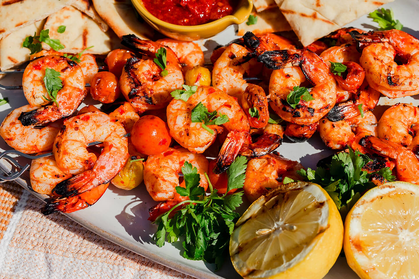 Harissa grilled shrimp