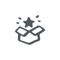 Icon showing a star coming out of a cardboard box
