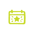 Lifestyle Scheduling icon with a star on a calendar page