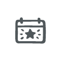 Calendar icon with a star on a calendar page