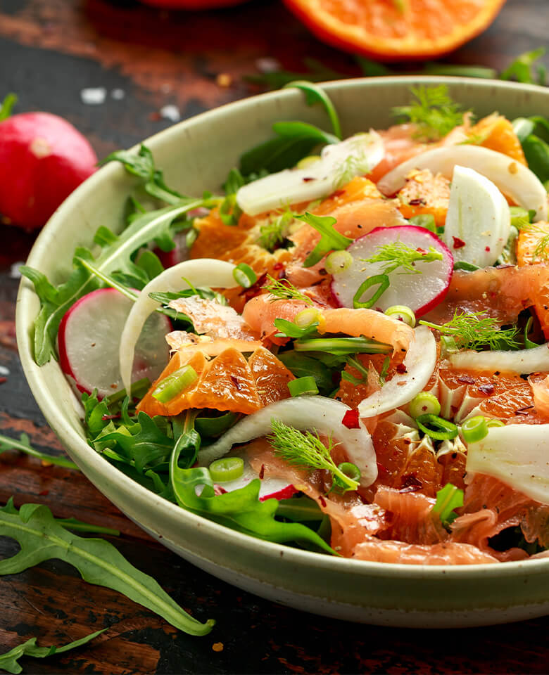 bowl of fennel citrus salad 
