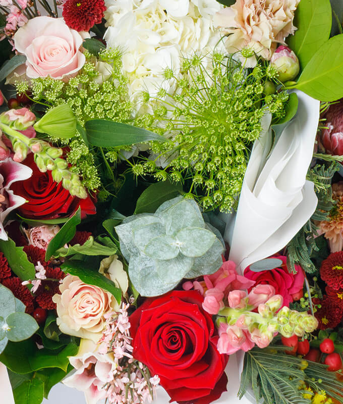 a close up photograph of a fresh floral bouquet