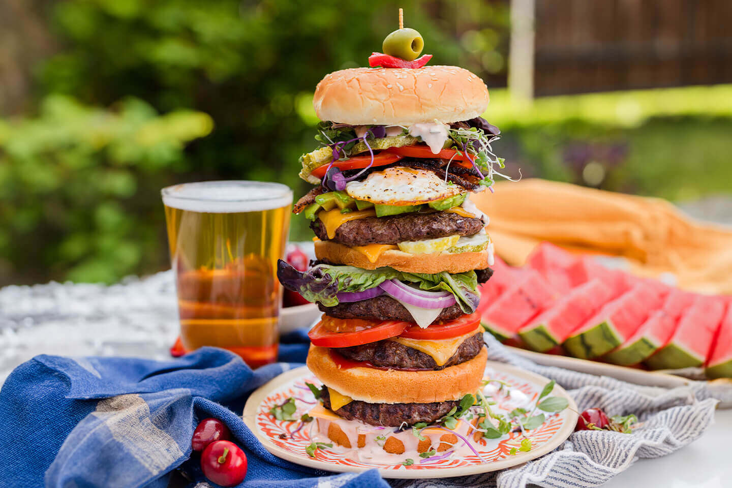 burger on a plate
