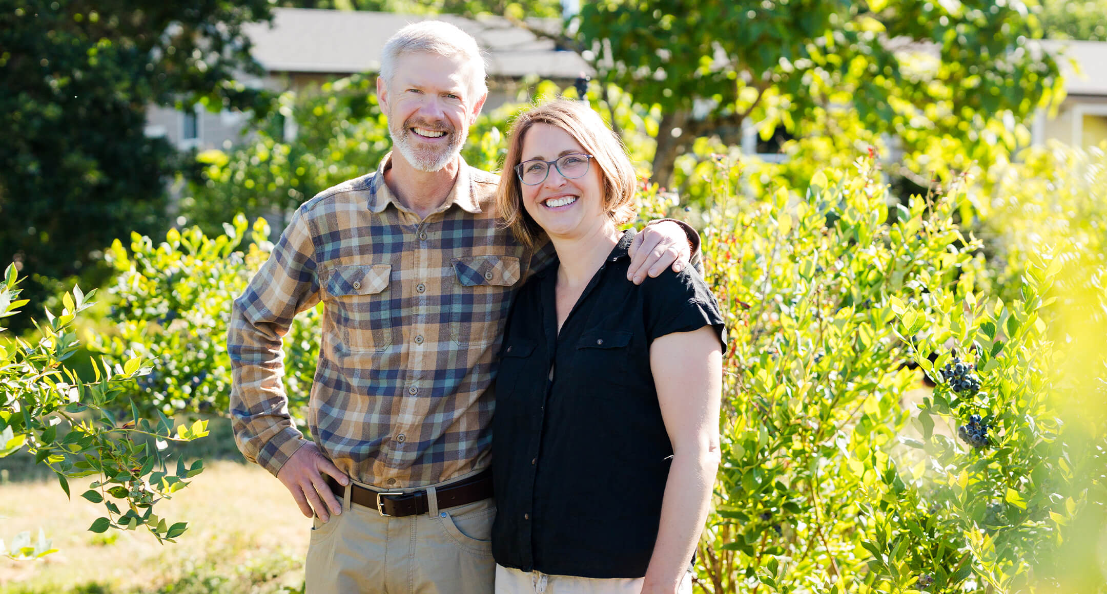 An image of the O’Driscoll family on their blueberry farm in Oregon.