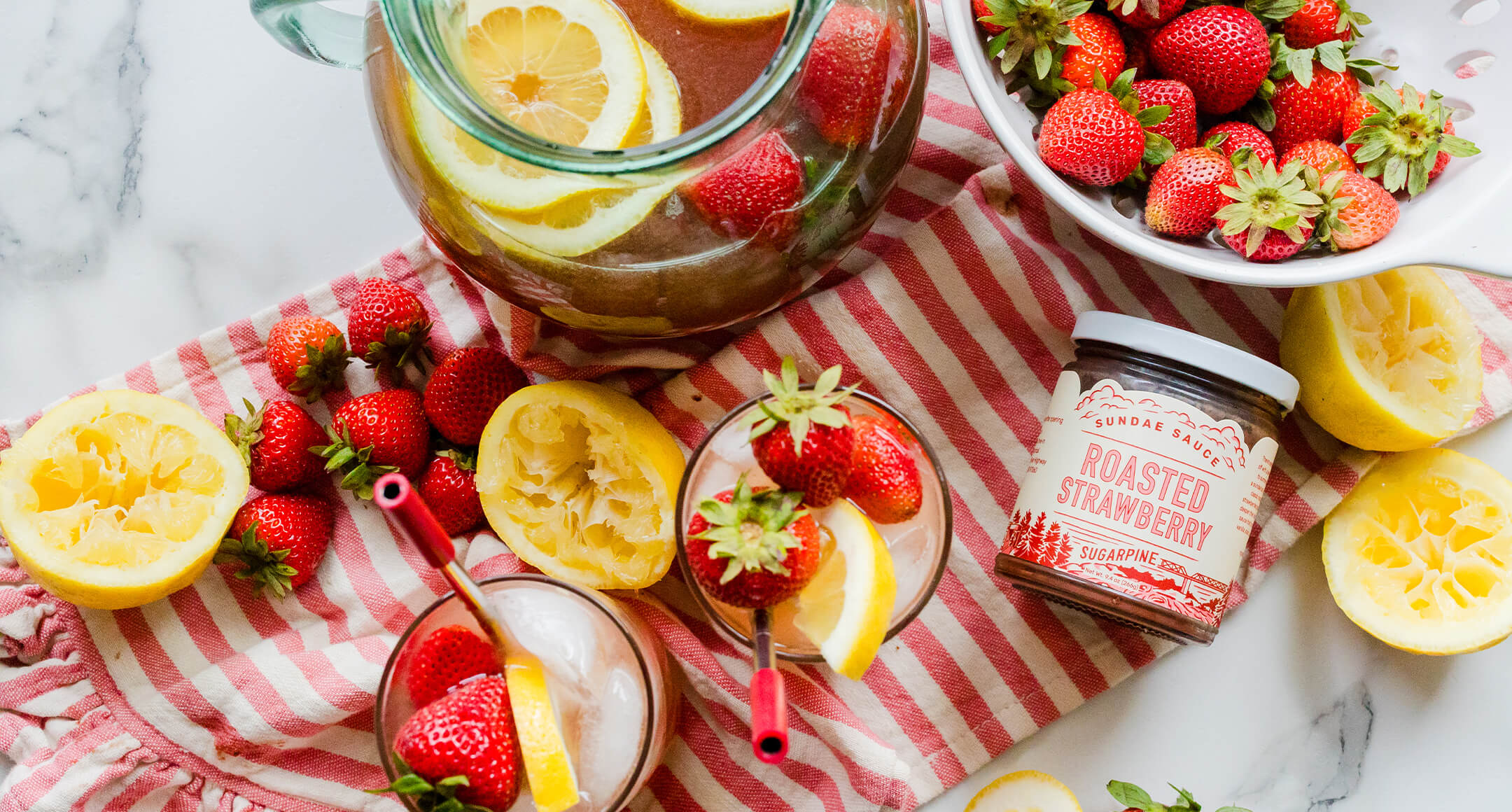 Roasted Strawberry Lemonade