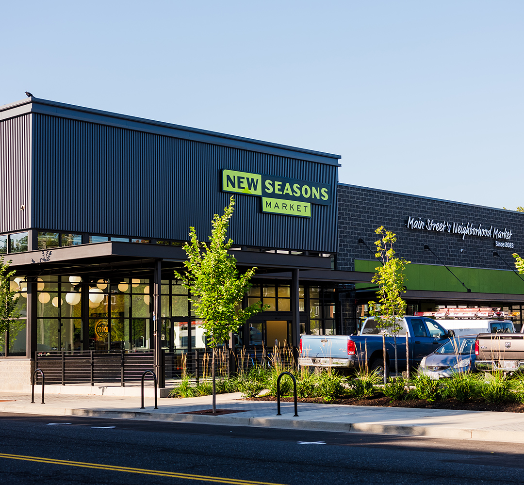 Exterior of Main Street Vancouver New Seasons Market grocery store